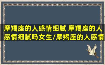 摩羯座的人感情细腻 摩羯座的人感情细腻吗女生/摩羯座的人感情细腻 摩羯座的人感情细腻吗女生-我的网站